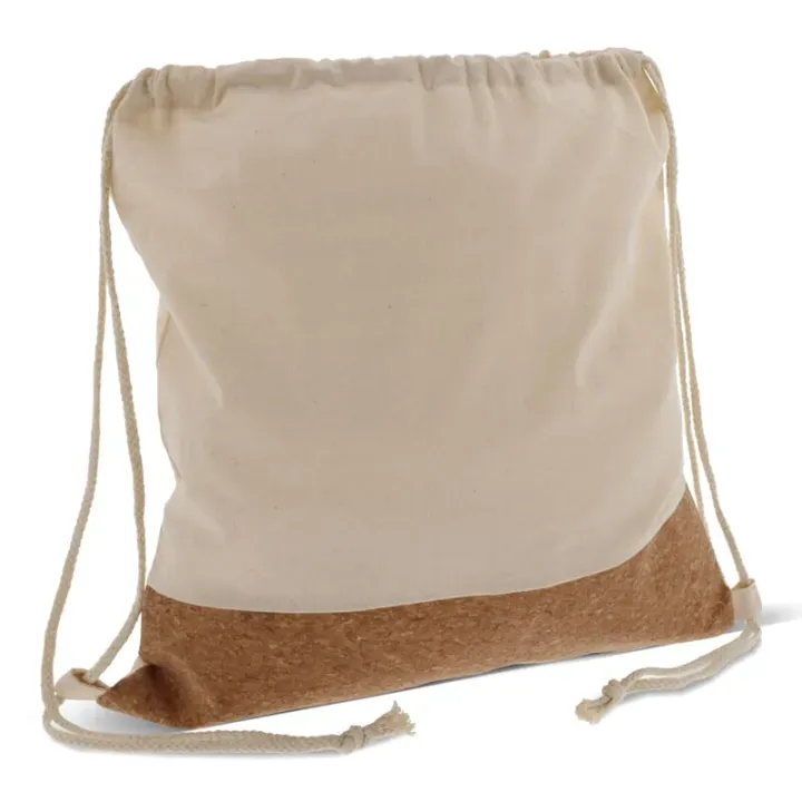 Drawstring bag Cork with cotton cords 38x41cm - LT95269 (N0054)